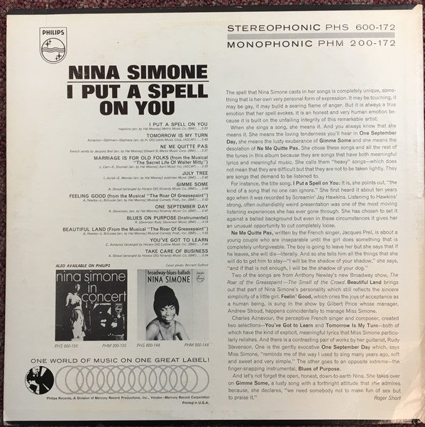 Nina Simone : I Put A Spell On You (LP, Album)