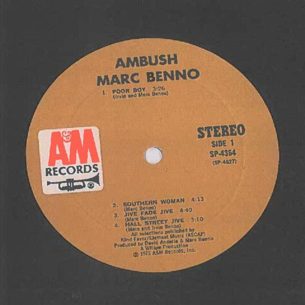 Marc Benno : Ambush (LP, Album, Mon)