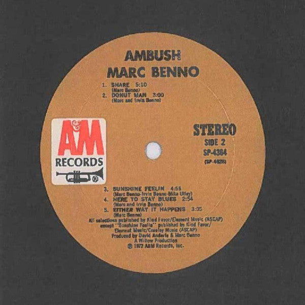 Marc Benno : Ambush (LP, Album, Mon)