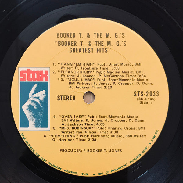 Booker T. & The M.G.'s* : Booker T. & The M.G.'s Greatest Hits (LP, Comp, Ter)