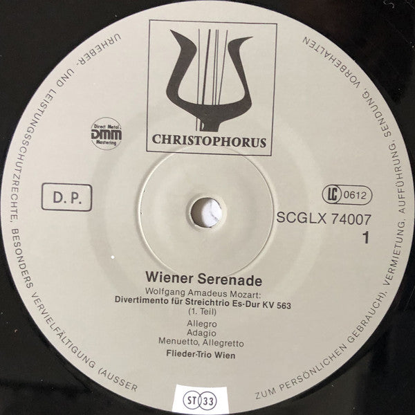 Wolfgang Amadeus Mozart, Franz Schubert, Flieder Trio : Wiener Serenade (LP, Album)