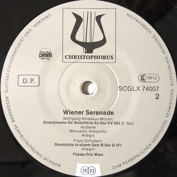 Wolfgang Amadeus Mozart, Franz Schubert, Flieder Trio : Wiener Serenade (LP, Album)