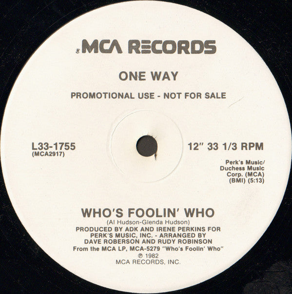 One Way : Who's Foolin' Who (12", Promo)