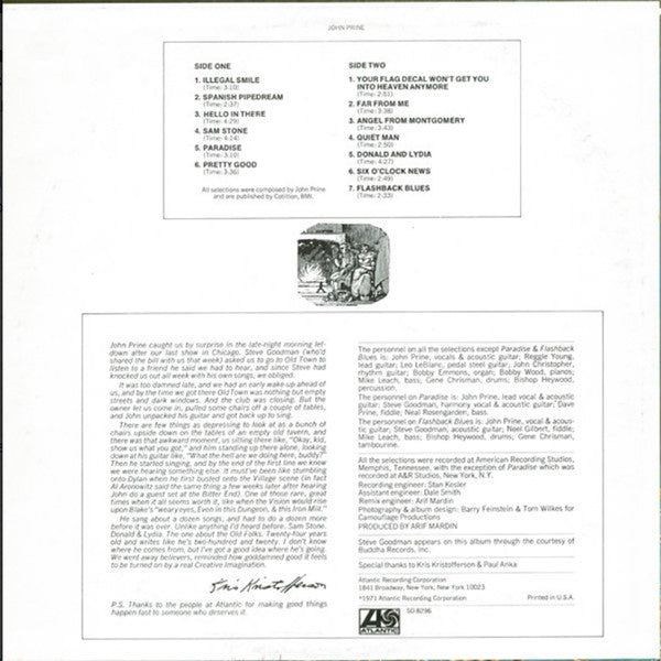 John Prine : John Prine (LP, Album, RE, Ric)