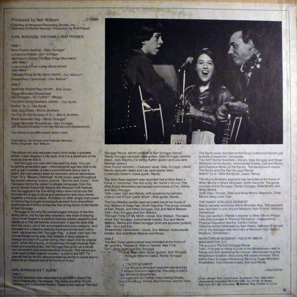 Earl Scruggs : Earl Scruggs Performing With His Family And Friends (LP, Album, Ter)