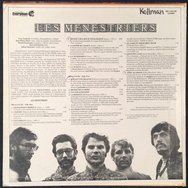 Les Ménestriers : Les Menestriers (LP, Album, col)