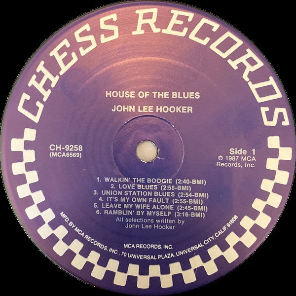 John Lee Hooker : House Of The Blues (LP, Album, RE, Pin)