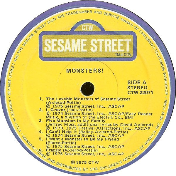 The Sesame Street Monsters!* : A Musical Monster-osity (LP, Album)