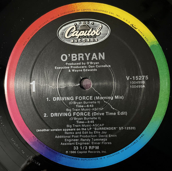 O'Bryan : Driving Force (12")