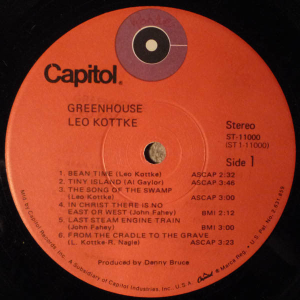 Leo Kottke : Greenhouse (LP, Album, Jac)