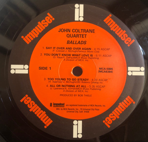 The John Coltrane Quartet : Ballads (LP, Album, RE, RM)