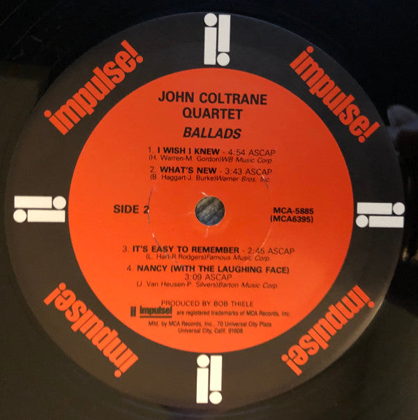 The John Coltrane Quartet : Ballads (LP, Album, RE, RM)