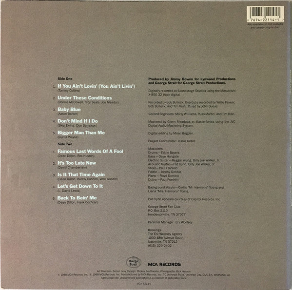 George Strait : If You Ain't Lovin' (You Ain't Livin') (LP, Album, Pin)