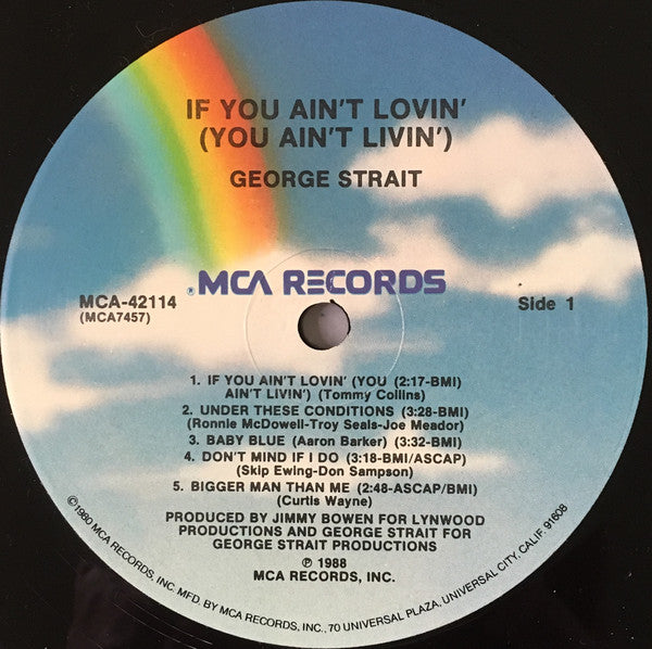 George Strait : If You Ain't Lovin' (You Ain't Livin') (LP, Album, Pin)
