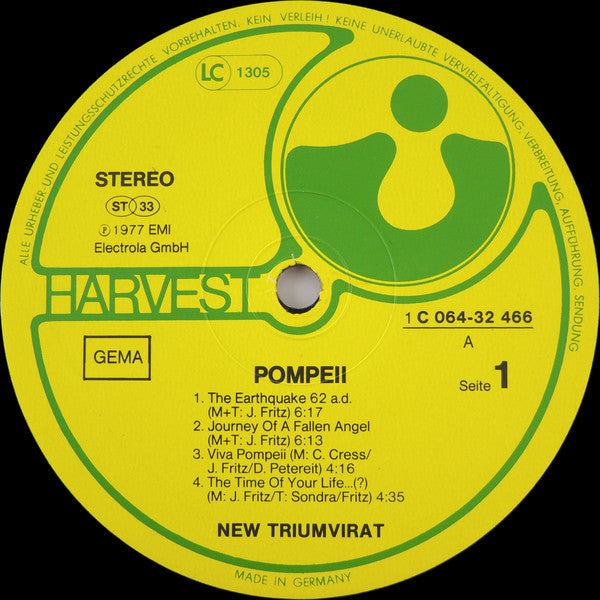 Triumvirat : Pompeii (LP, Album, Gat)