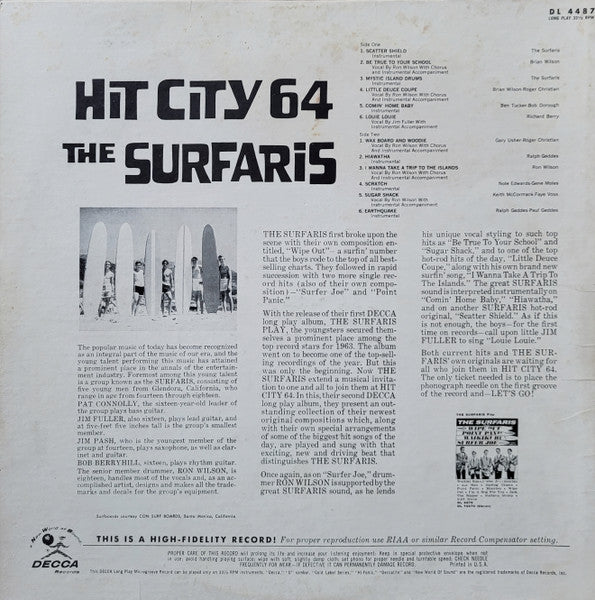 The Surfaris : Hit City '64 (LP, Album, Mono, Pin)
