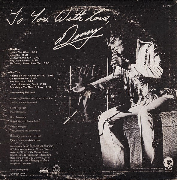 Donny Osmond : To You With Love, Donny (LP, Album)