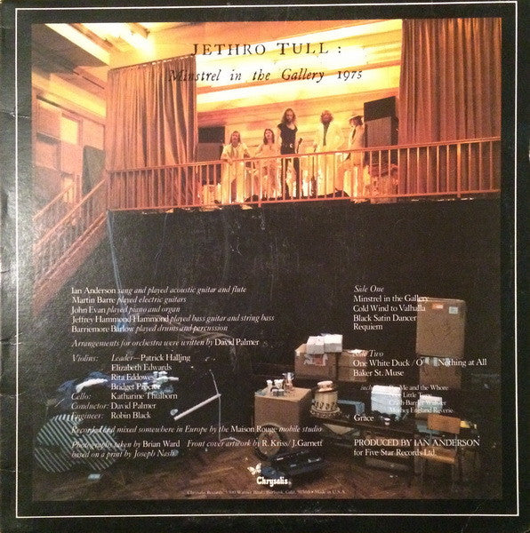 Jethro Tull : Minstrel In The Gallery (LP, Album, Ter)