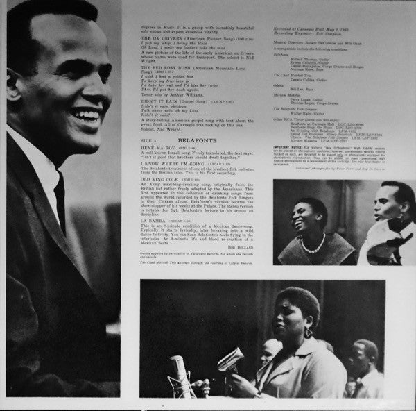 Harry Belafonte With Odetta, Miriam Makeba, The Chad Mitchell Trio And The Belafonte Folk Singers Conducted By Robert DeCormier : Belafonte Returns To Carnegie Hall (2xLP, Album, Roc)