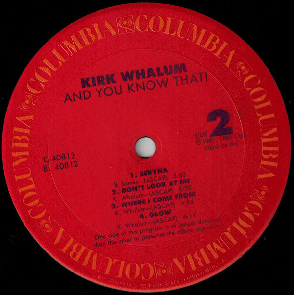 Kirk Whalum : And You Know That! (LP, Album)