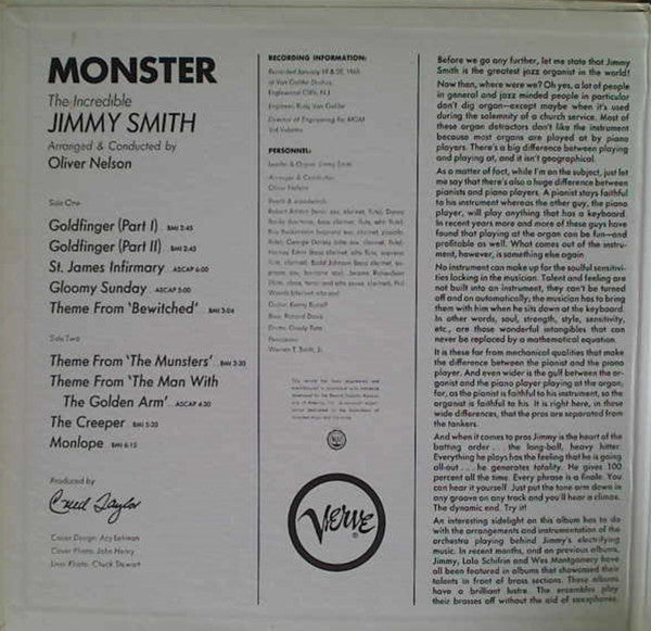 Jimmy Smith : Monster (LP, Album)