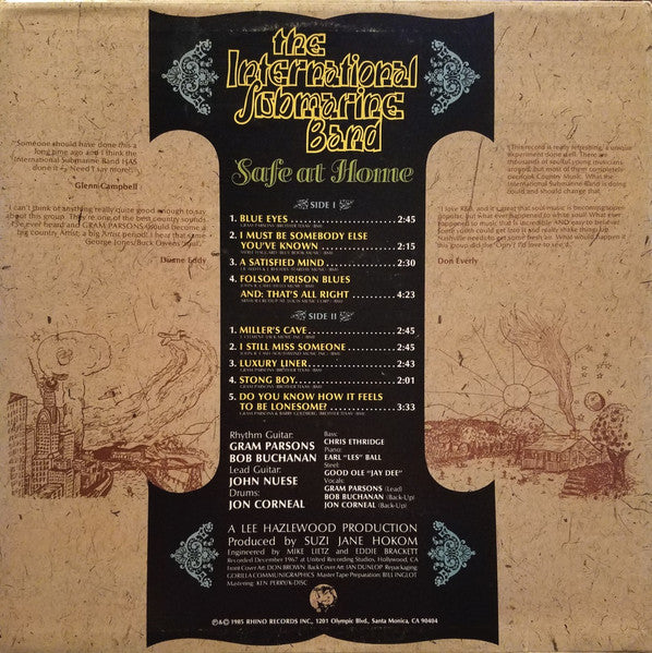 The International Submarine Band : Safe At Home (LP, Album, RE)