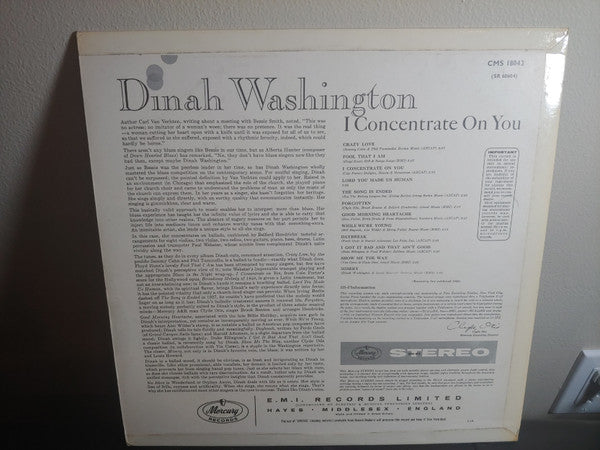 Dinah Washington : I Concentrate On You (LP, Album)