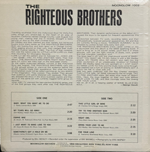 The Righteous Brothers : Some Blue-Eyed Soul (LP, Album, Mono)