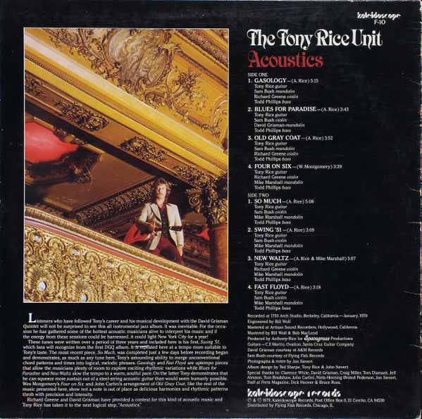 The Tony Rice Unit : Acoustics (LP, Album, All)