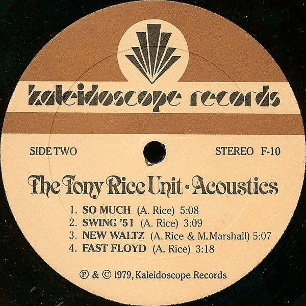 The Tony Rice Unit : Acoustics (LP, Album, All)