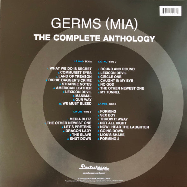 Germs : (MIA) The Complete Anthology (LP, Album, RE, Blu + LP, Comp + Comp, RE, RM, RP, )