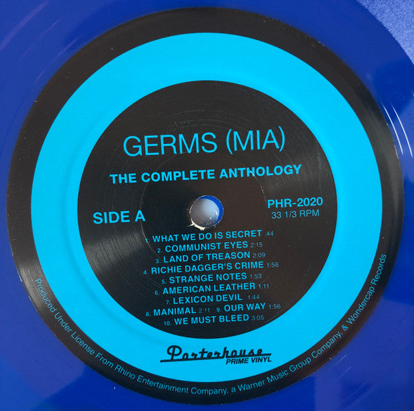 Germs : (MIA) The Complete Anthology (LP, Album, RE, Blu + LP, Comp + Comp, RE, RM, RP, )