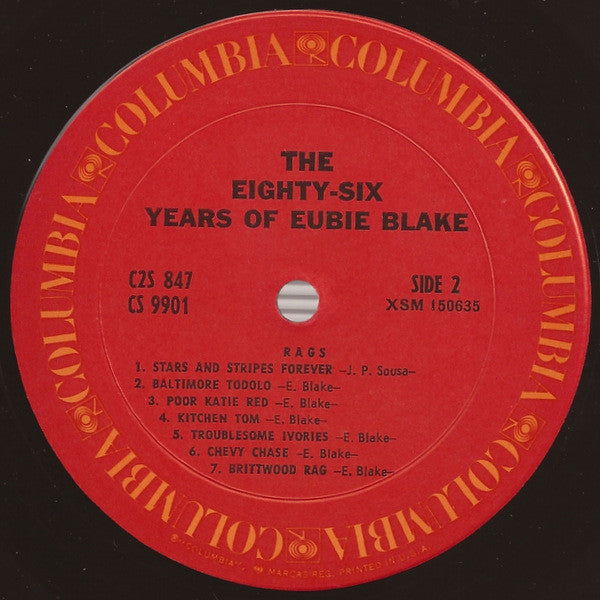 Eubie Blake : The Eighty-Six Years Of Eubie Blake (2xLP, Album, Gat)