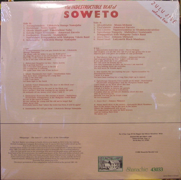 Various : The Indestructible Beat Of Soweto (LP, Comp)