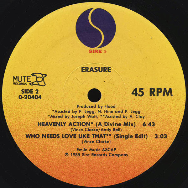 Erasure : Who Needs Love Like That (12", Maxi, Spe)