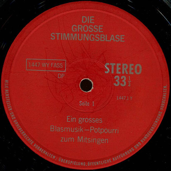 Unknown Artist : Die Grosse Stimmungsblase (LP, Red)