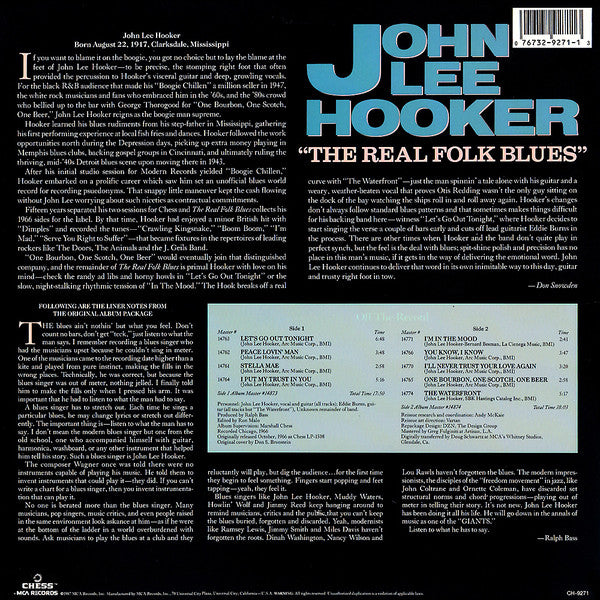John Lee Hooker : The Real Folk Blues (LP, Album, RE, Pin)