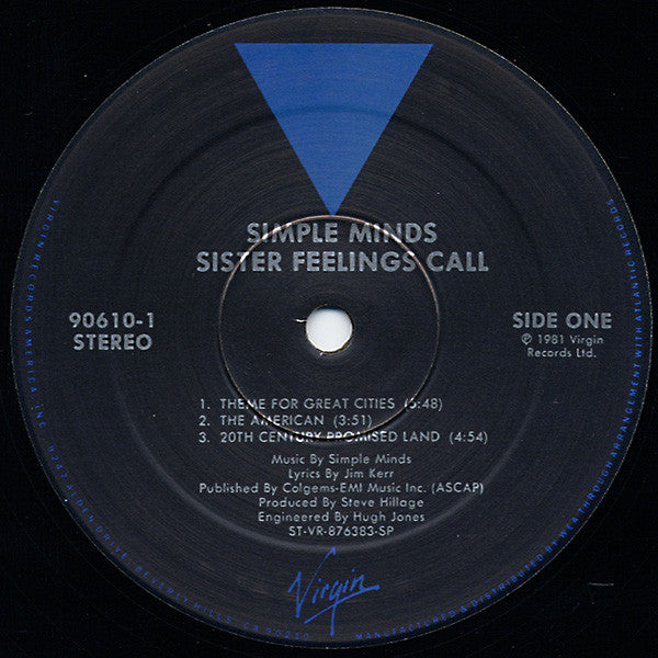 Simple Minds : Sister Feelings Call (LP, Album)