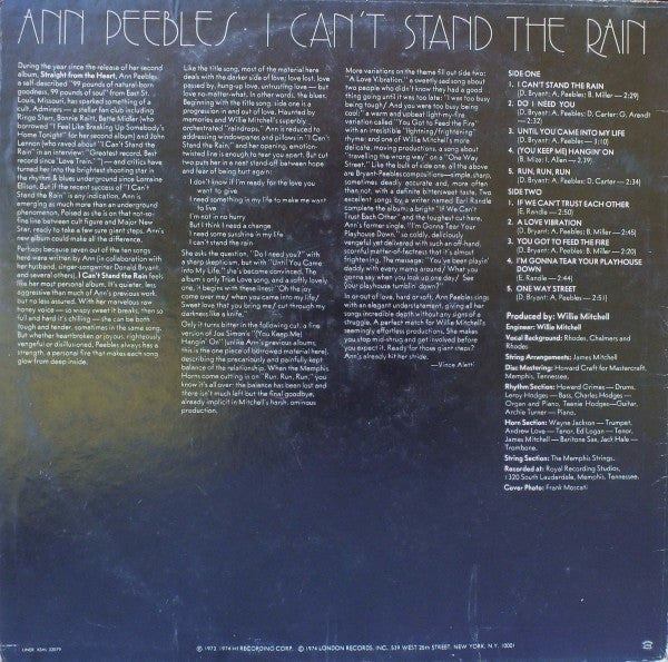 Ann Peebles : I Can't Stand The Rain (LP, Album, AL )