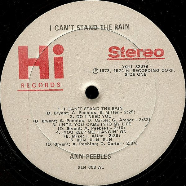 Ann Peebles : I Can't Stand The Rain (LP, Album, AL )