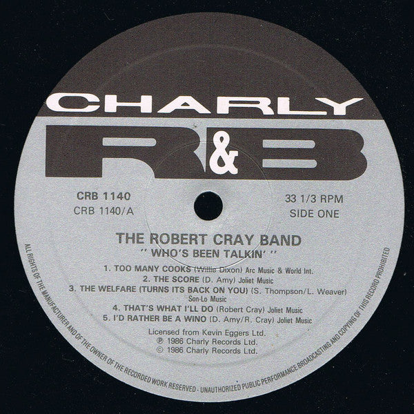 The Robert Cray Band : Who's Been Talkin' (LP, RE, RM)