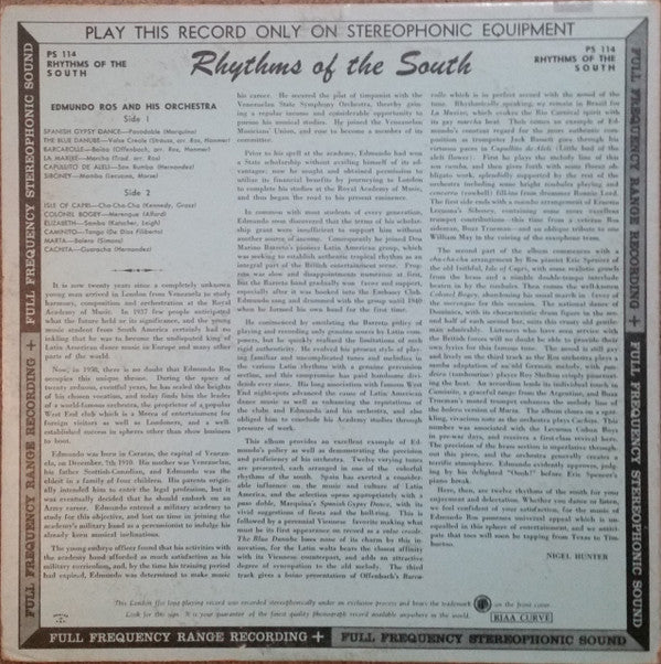 Edmundo Ros And His Orchestra* : Rhythms Of The South (LP, Album)