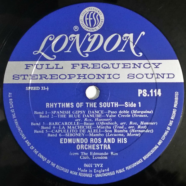 Edmundo Ros And His Orchestra* : Rhythms Of The South (LP, Album)