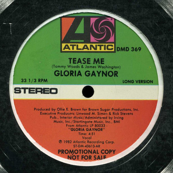 Gloria Gaynor : Tease Me (12", Promo)