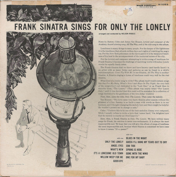 Frank Sinatra : Frank Sinatra Sings For Only The Lonely (LP, Album, Mono, Los)