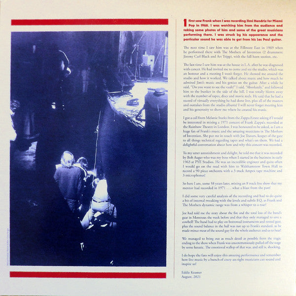 Frank Zappa & The Mothers : Rainbow Theatre London, England December 10, 1971 (3xLP, Album, 180)