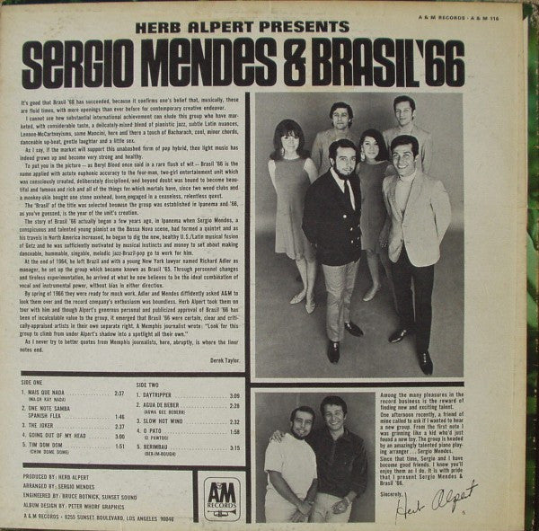 Sérgio Mendes & Brasil '66 : Herb Alpert Presents Sergio Mendes & Brasil '66 (LP, Album, Mon)