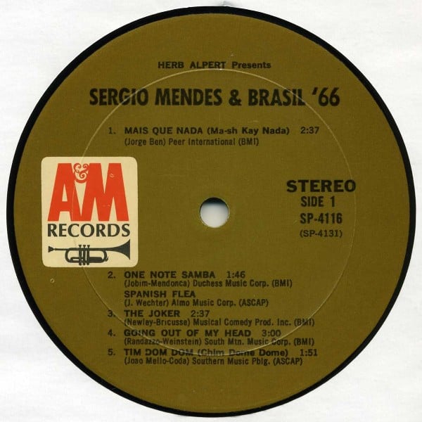 Sérgio Mendes & Brasil '66 : Herb Alpert Presents Sergio Mendes & Brasil '66 (LP, Album, Mon)