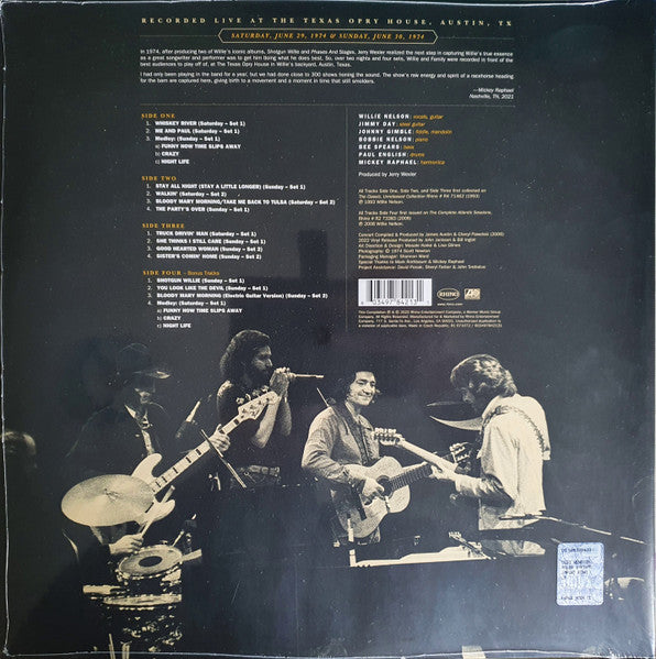 Willie Nelson : Live At The Texas Opry House, 1974 (2xLP, Album, RSD, Ltd)