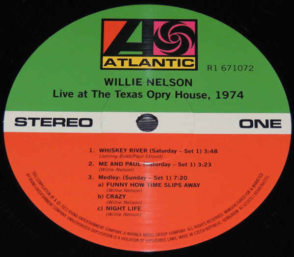 Willie Nelson : Live At The Texas Opry House, 1974 (2xLP, Album, RSD, Ltd)